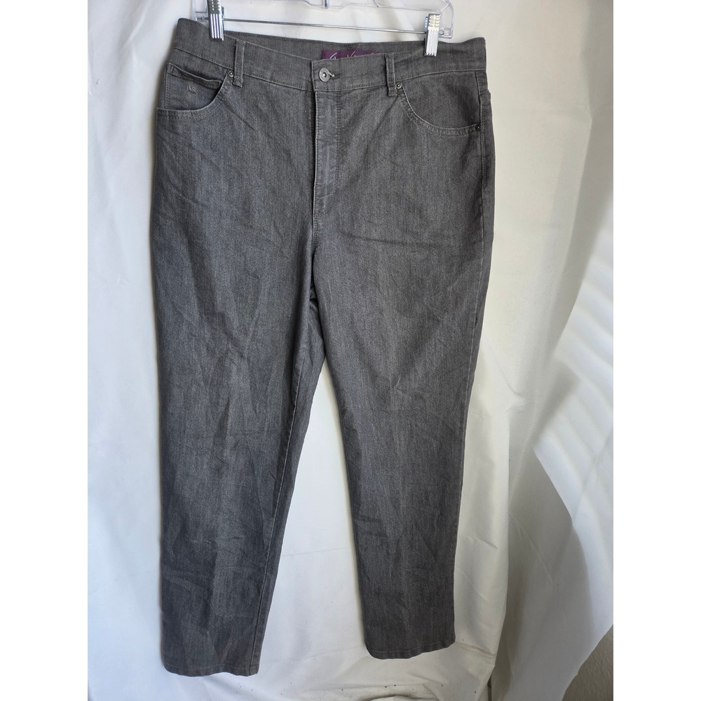 Gloria Vanderbilt Amanda Jeans Womens  Gray Solid Classic High Straight